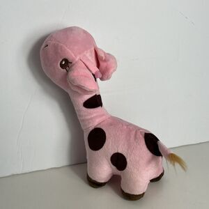 BABY GIRAFFE Pink 10 inch Plush Stuffed Animal Polka Dots Toy Baby Lovey